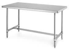 Work Table, Bottom H-Frame, Stainless SteelMetro